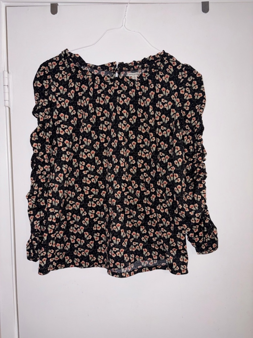 Max Studio Floral Ruffle Long Sleeve Blouse